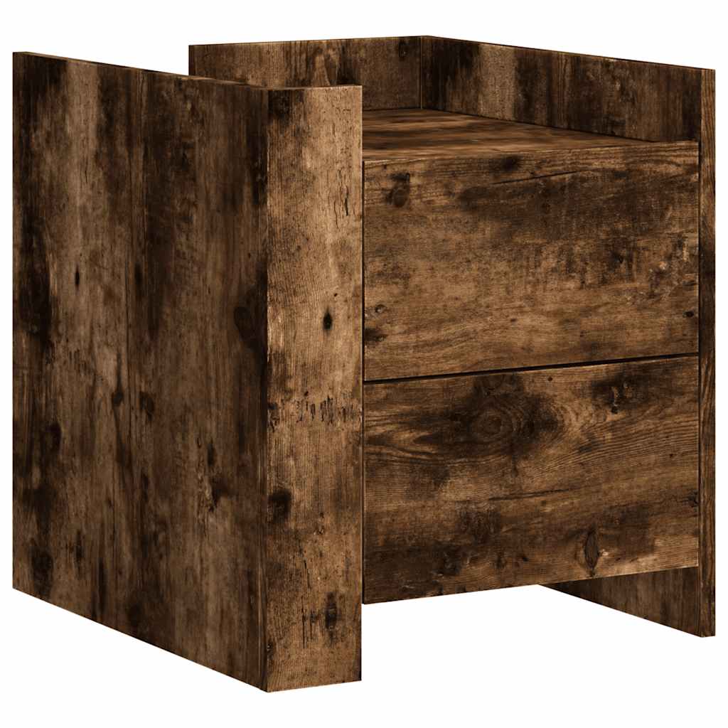 vidaXL Bedside Cabinet Smoked Oak 45x50x50 cm Engineered Wood