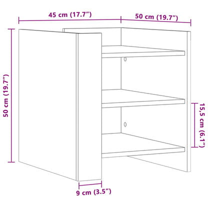 vidaXL Bedside Cabinet Black 45x50x50 cm Engineered Wood