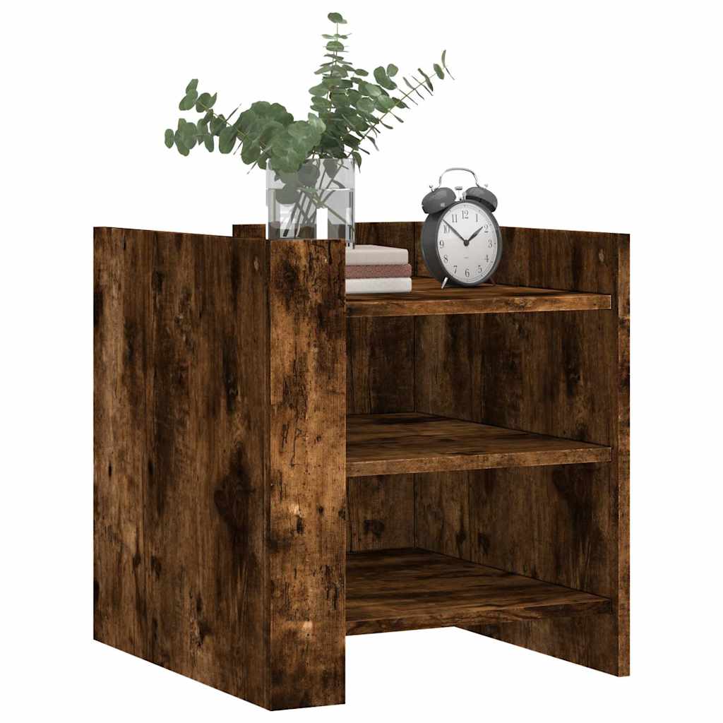 vidaXL Bedside Cabinet Smoked Oak 45x50x50 cm Engineered Wood