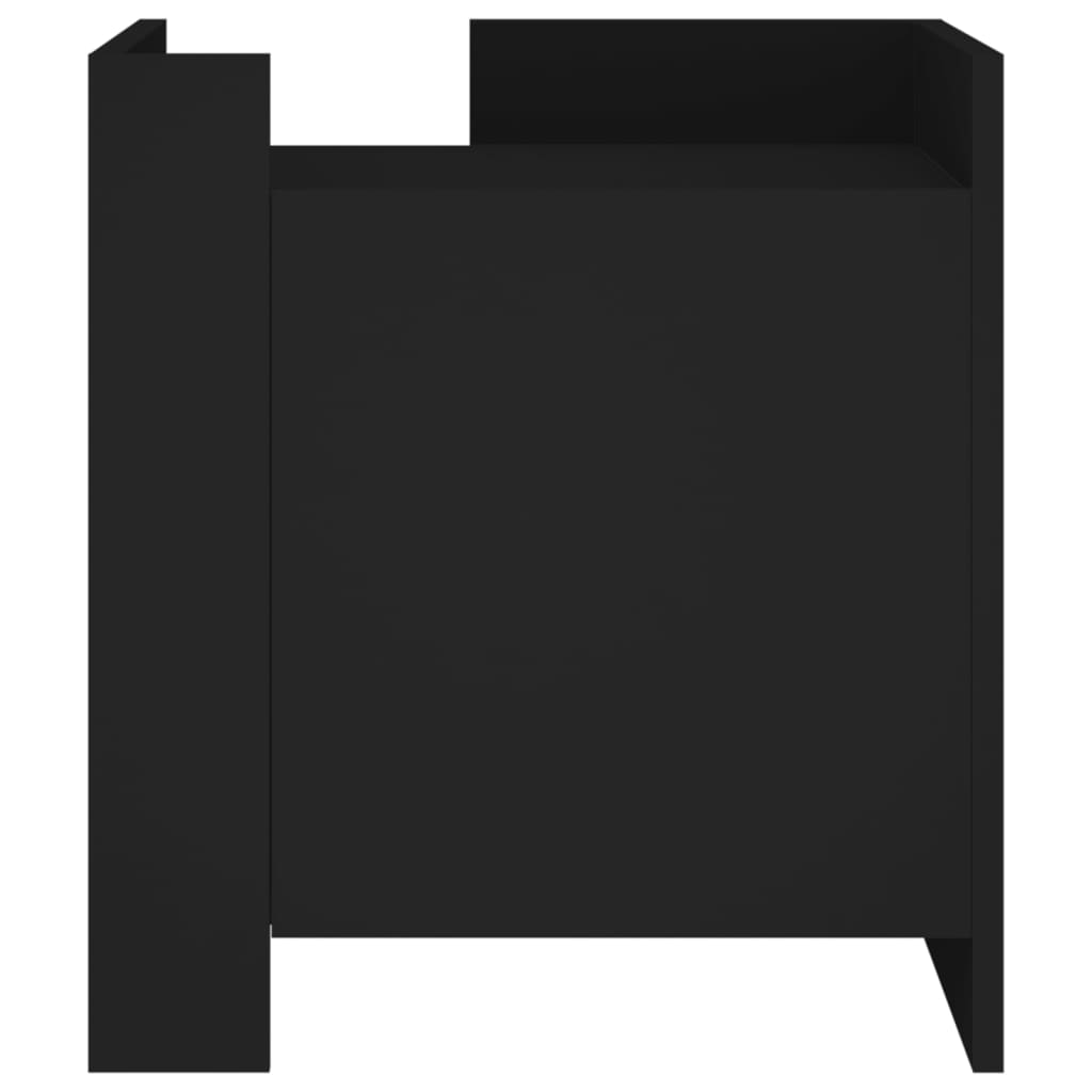 vidaXL Bedside Cabinet Black 45x50x50 cm Engineered Wood