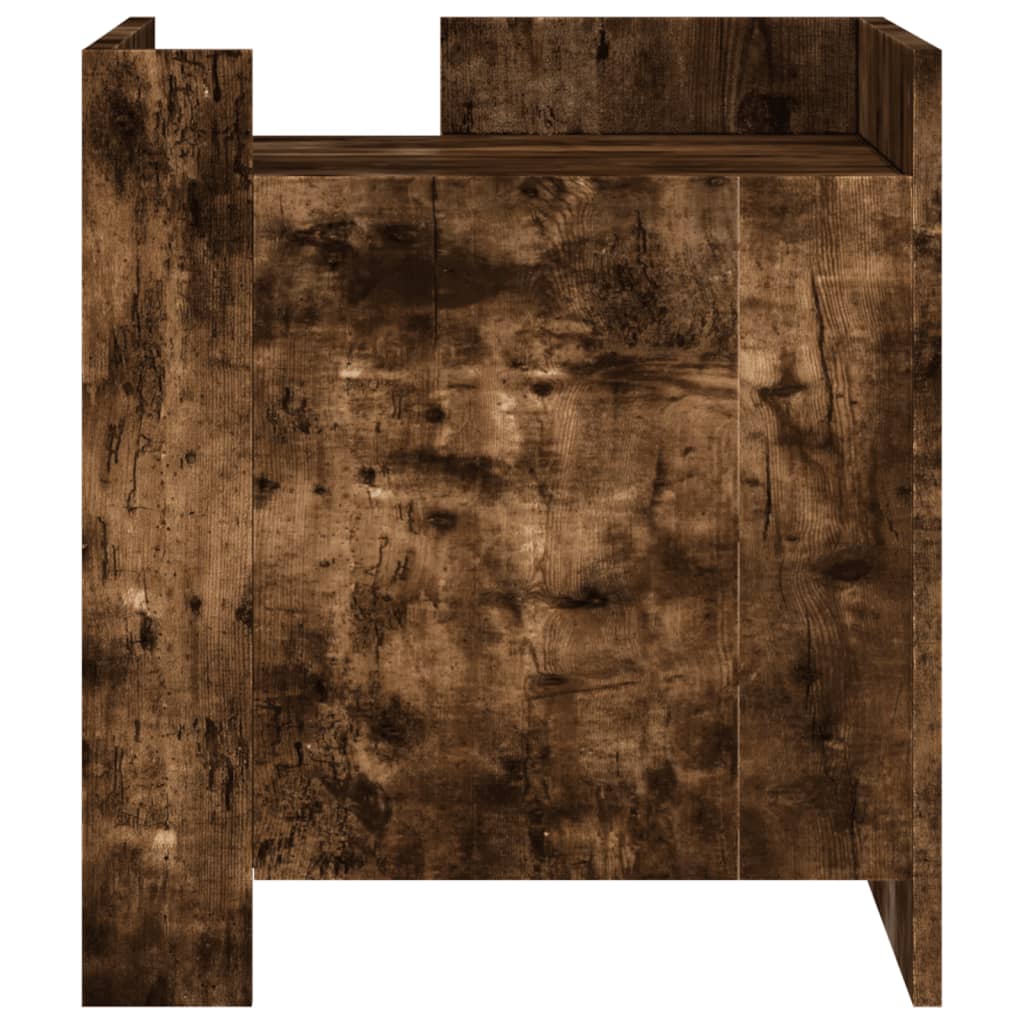 vidaXL Bedside Cabinet Smoked Oak 45x50x50 cm Engineered Wood