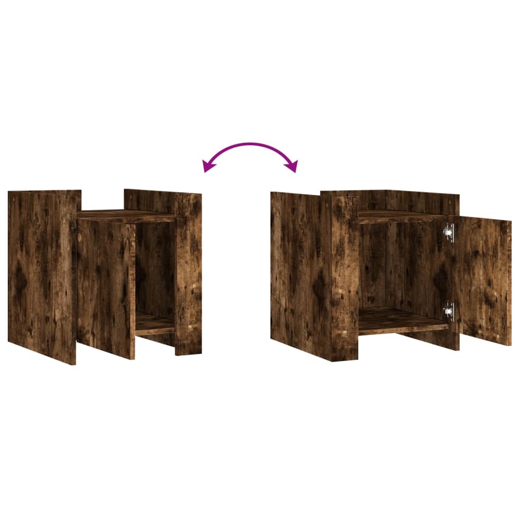 vidaXL Bedside Cabinet Smoked Oak 45x50x50 cm Engineered Wood