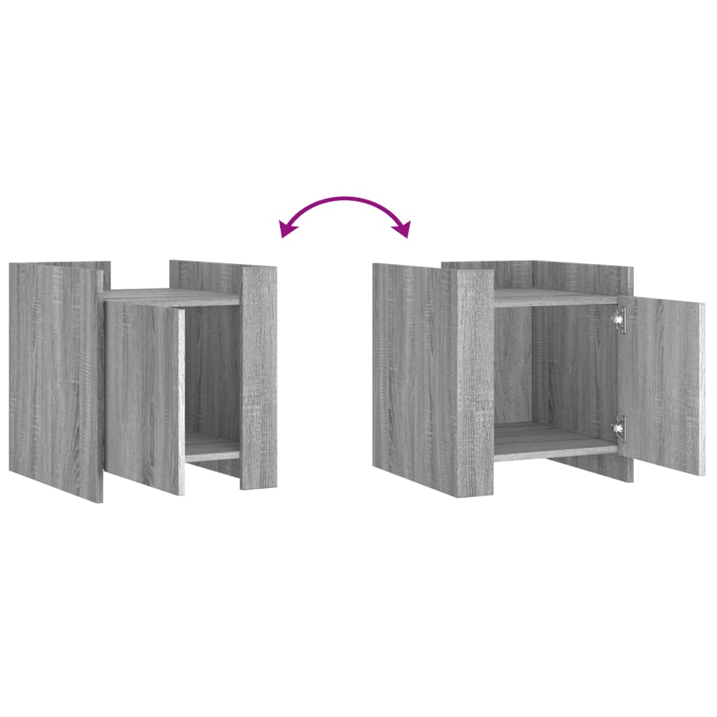 vidaXL Bedside Cabinet Grey Sonoma 45x50x50 cm Engineered Wood