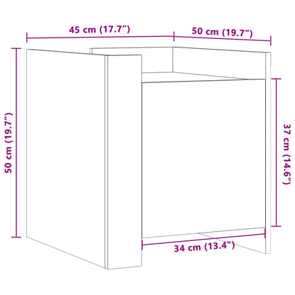 vidaXL Bedside Cabinet Grey Sonoma 45x50x50 cm Engineered Wood