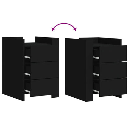 vidaXL Bedside Cabinet Black 45x50x65 cm Engineered Wood