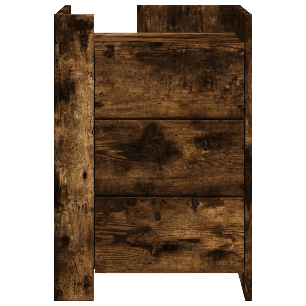 vidaXL Bedside Cabinet Smoked Oak 45x50x65 cm Engineered Wood