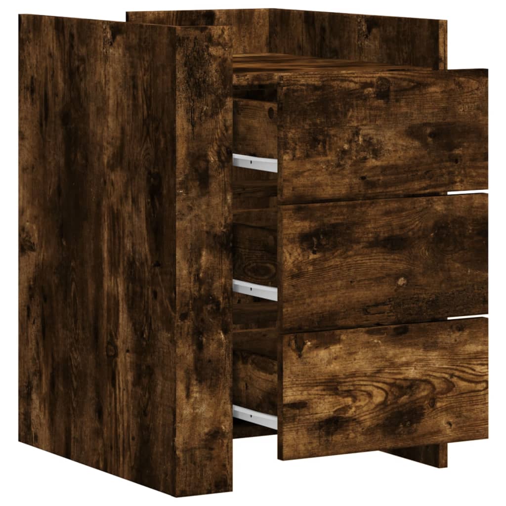 vidaXL Bedside Cabinet Smoked Oak 45x50x65 cm Engineered Wood