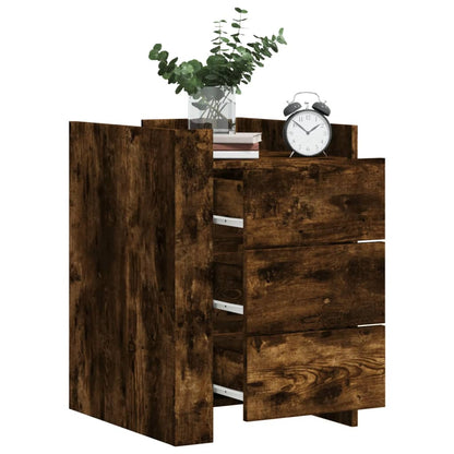 vidaXL Bedside Cabinet Smoked Oak 45x50x65 cm Engineered Wood