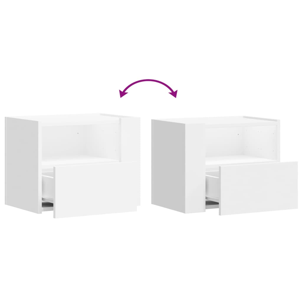 vidaXL Wall-mounted Bedside Cabinet White 45x30x35 cm