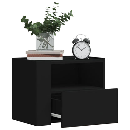 vidaXL Wall-mounted Bedside Cabinet Black 45x30x35 cm