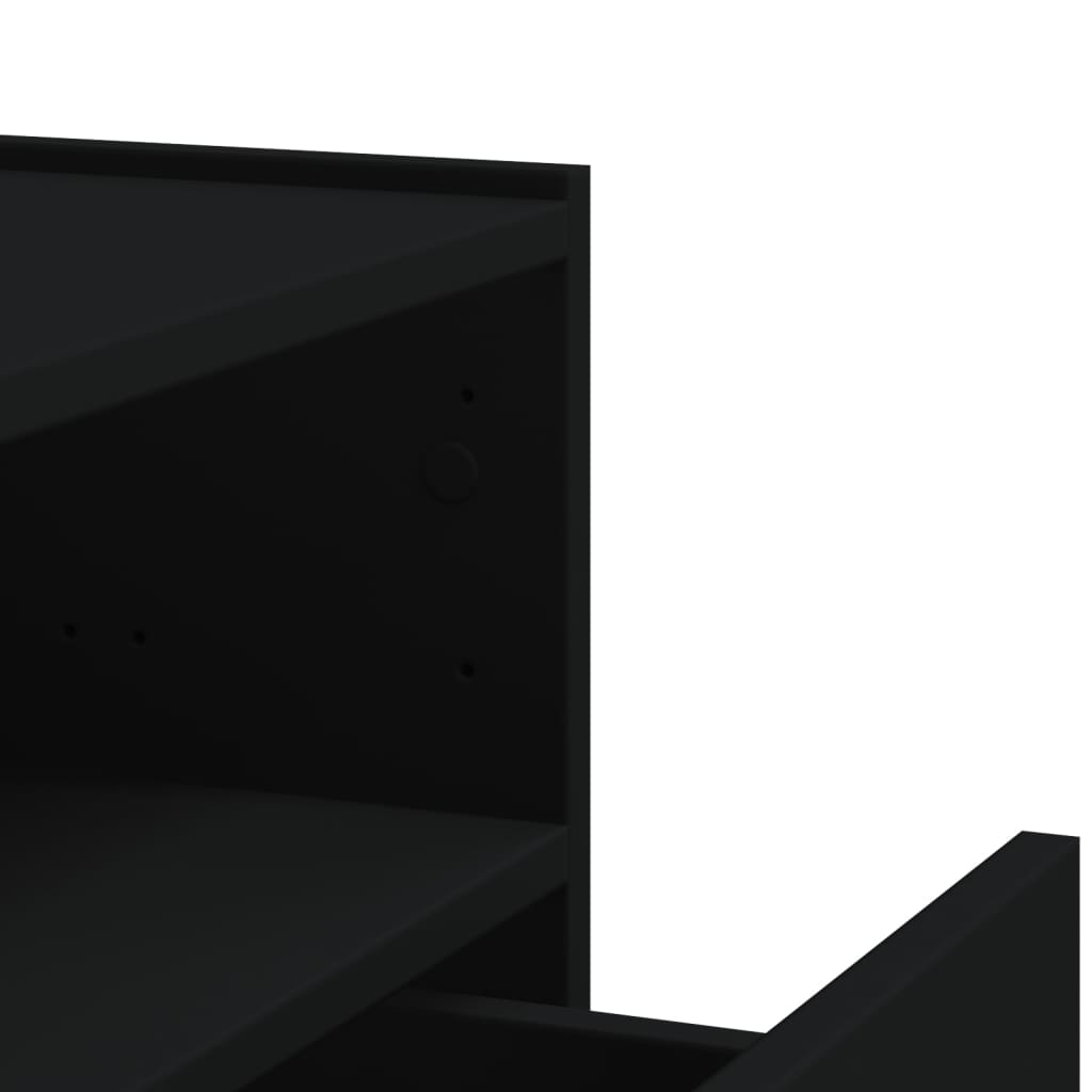 vidaXL Wall-mounted Bedside Cabinet Black 45x30x35 cm