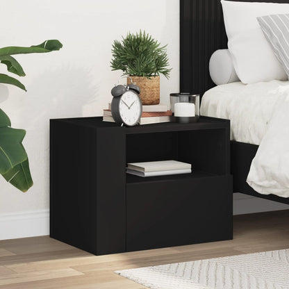 vidaXL Wall-mounted Bedside Cabinet Black 45x30x35 cm