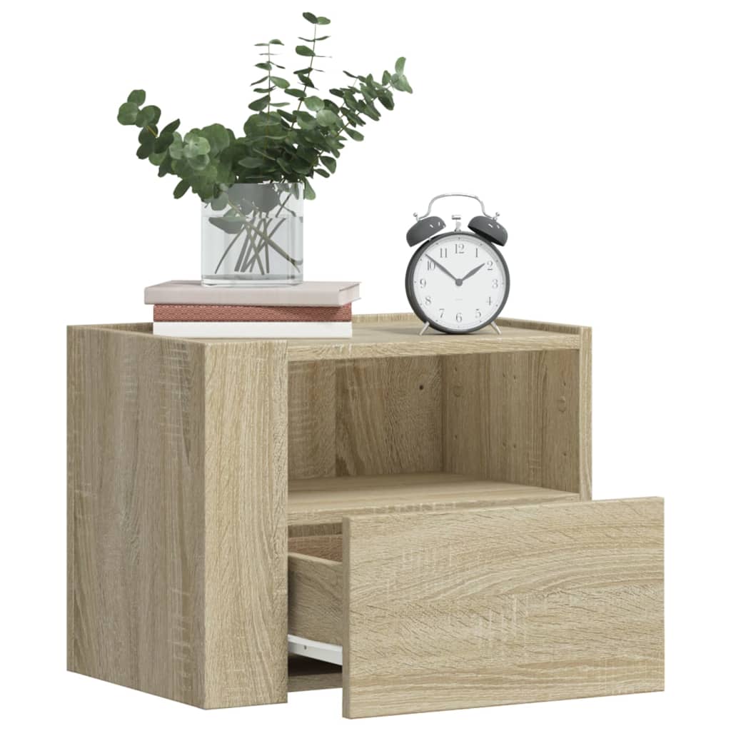vidaXL Wall-mounted Bedside Cabinet Sonoma Oak 45x30x35 cm