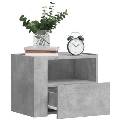 vidaXL Wall-mounted Bedside Cabinet Concrete Grey 45x30x35 cm