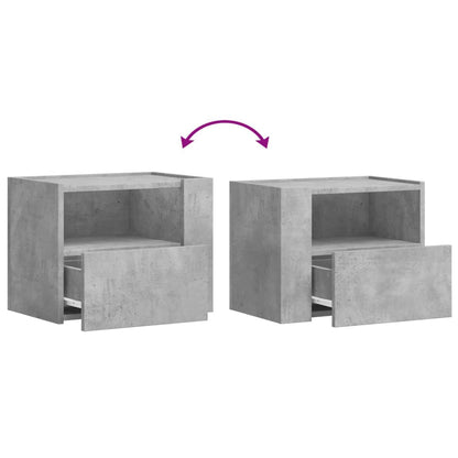 vidaXL Wall-mounted Bedside Cabinet Concrete Grey 45x30x35 cm