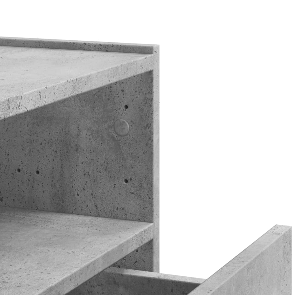 vidaXL Wall-mounted Bedside Cabinet Concrete Grey 45x30x35 cm