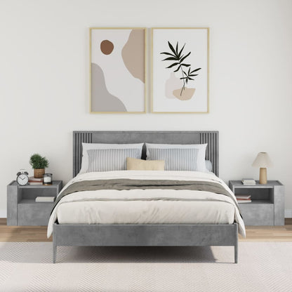 vidaXL Wall-mounted Bedside Cabinets 2 pcs Concrete Grey 45x30x35 cm