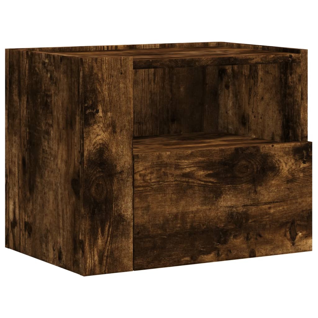 vidaXL Wall-mounted Bedside Cabinet Smoked Oak 45x30x35 cm