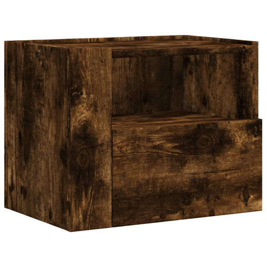 vidaXL Wall-mounted Bedside Cabinet Smoked Oak 45x30x35 cm