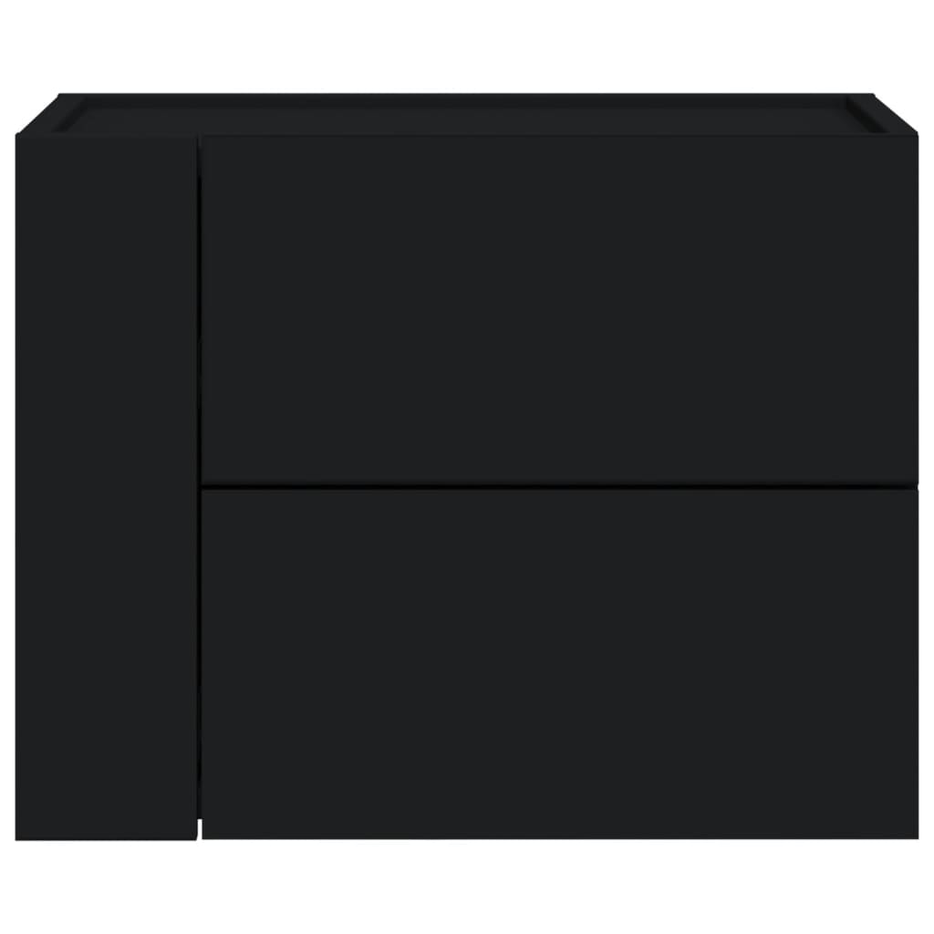 vidaXL Wall-mounted Bedside Cabinet Black 45x30x35 cm