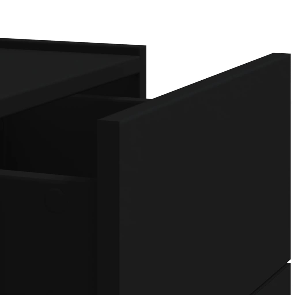 vidaXL Wall-mounted Bedside Cabinet Black 45x30x35 cm