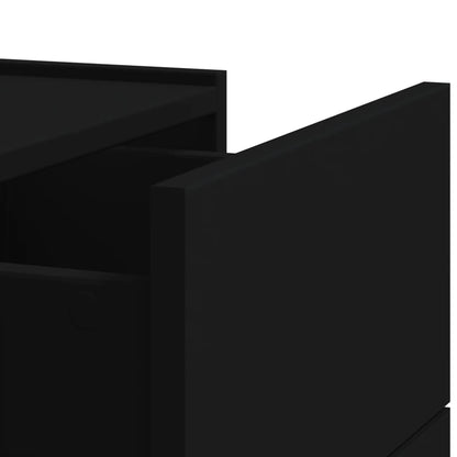 vidaXL Wall-mounted Bedside Cabinet Black 45x30x35 cm
