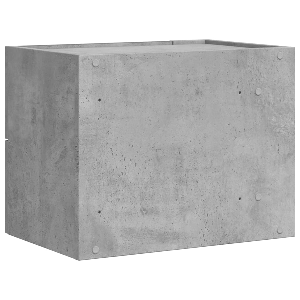 vidaXL Wall-mounted Bedside Cabinet Concrete Grey 45x30x35 cm