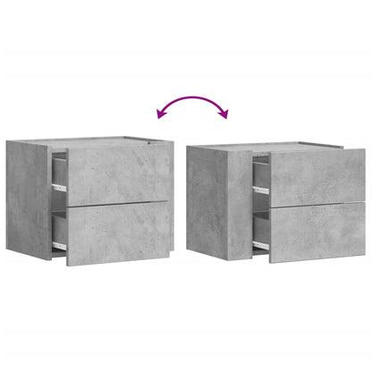 vidaXL Wall-mounted Bedside Cabinet Concrete Grey 45x30x35 cm