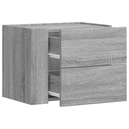vidaXL Wall-mounted Bedside Cabinet Grey Sonoma 45x30x35 cm