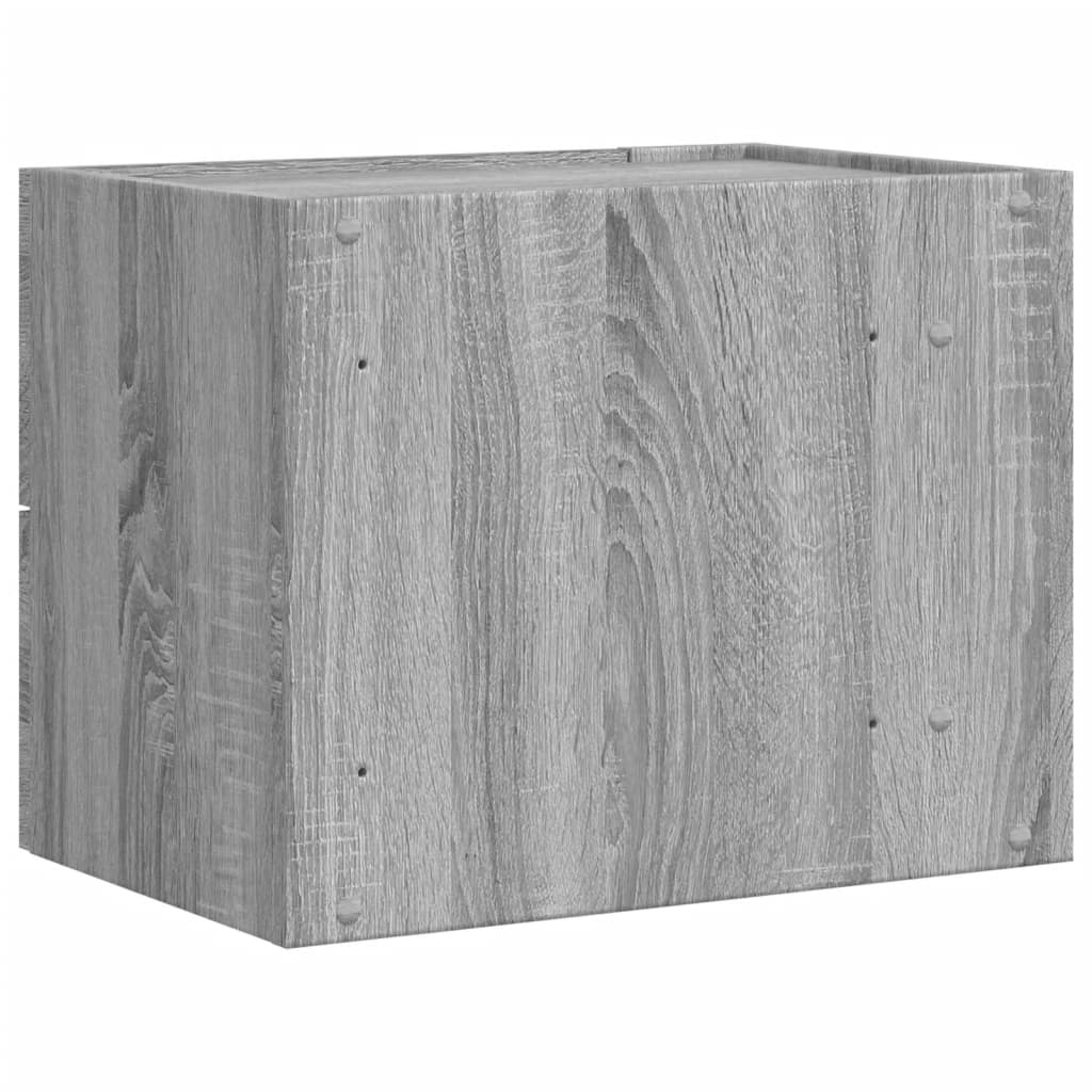 vidaXL Wall-mounted Bedside Cabinet Grey Sonoma 45x30x35 cm