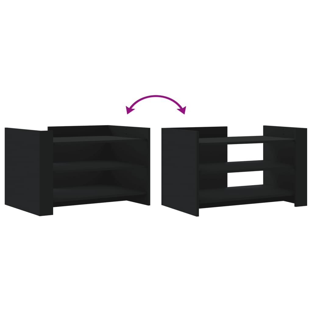 vidaXL Coffee Table Black 80x50x50 cm Engineered Wood