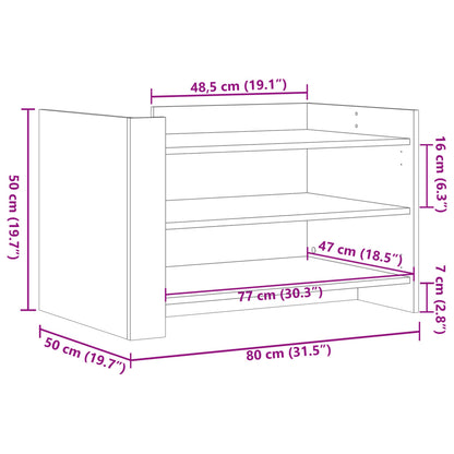 vidaXL Coffee Table Black 80x50x50 cm Engineered Wood