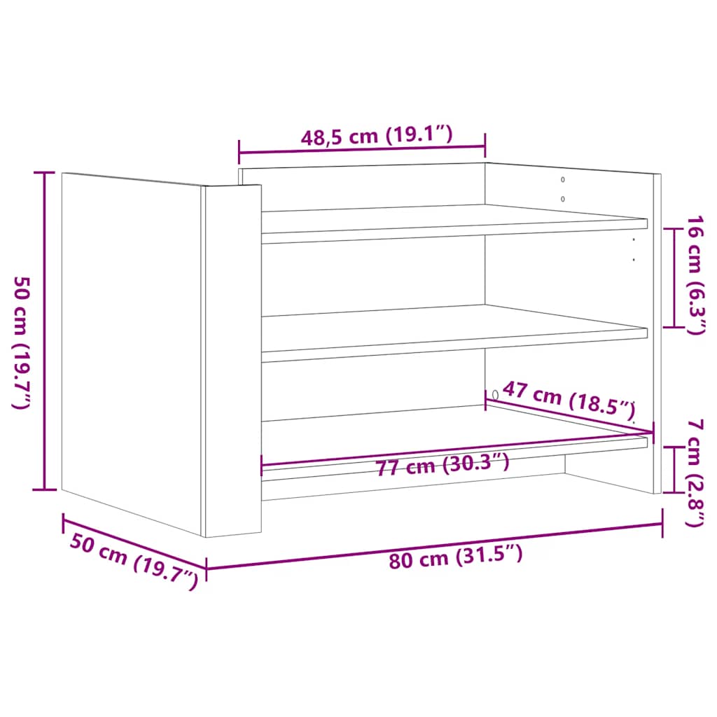 vidaXL Coffee Table Black 80x50x50 cm Engineered Wood
