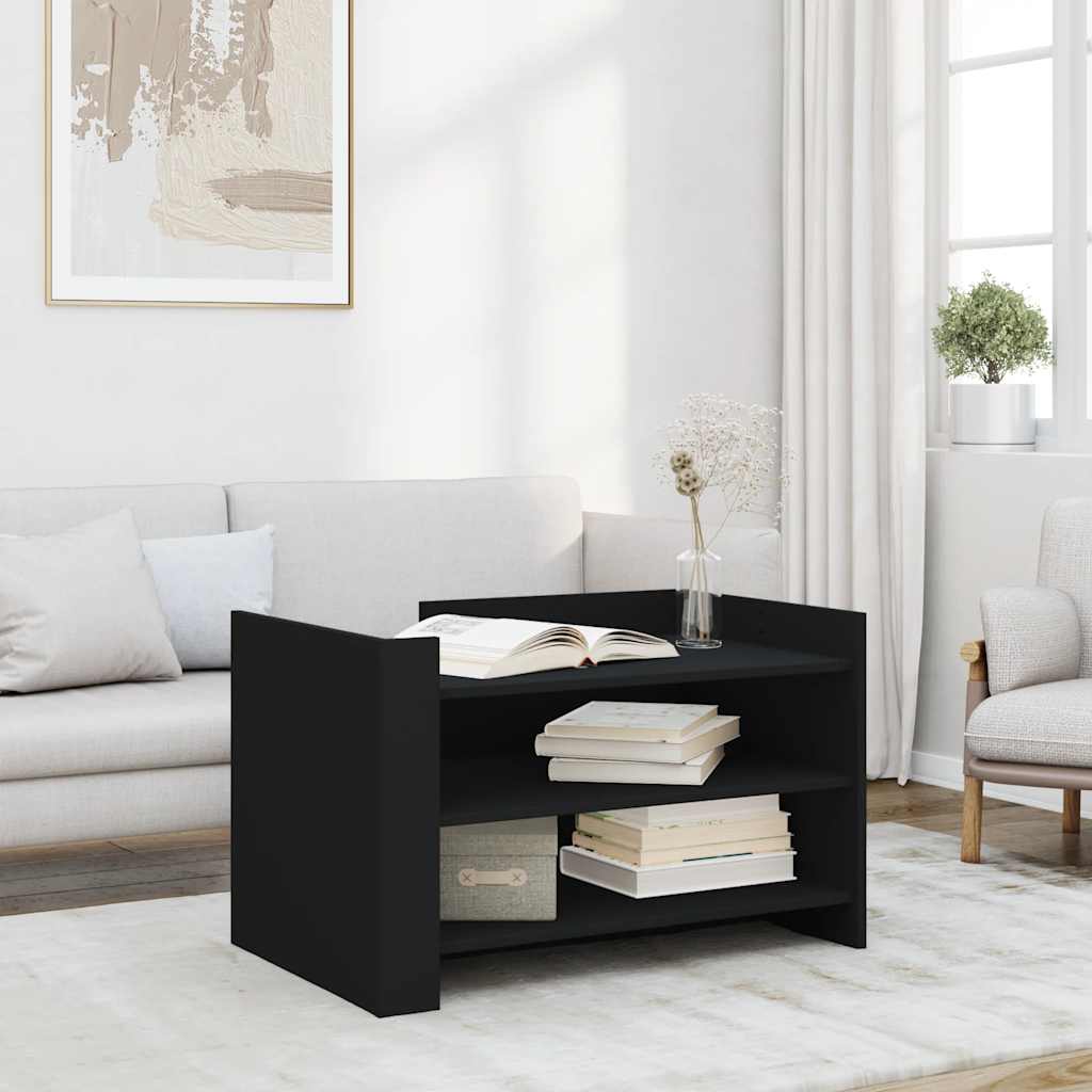 vidaXL Coffee Table Black 80x50x50 cm Engineered Wood