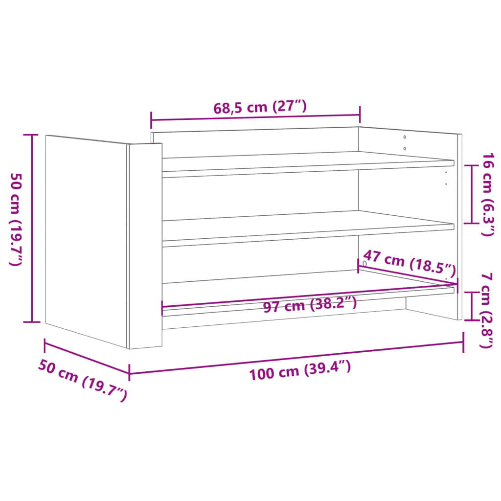 vidaXL Coffee Table White 100x50x50 cm Engineered Wood