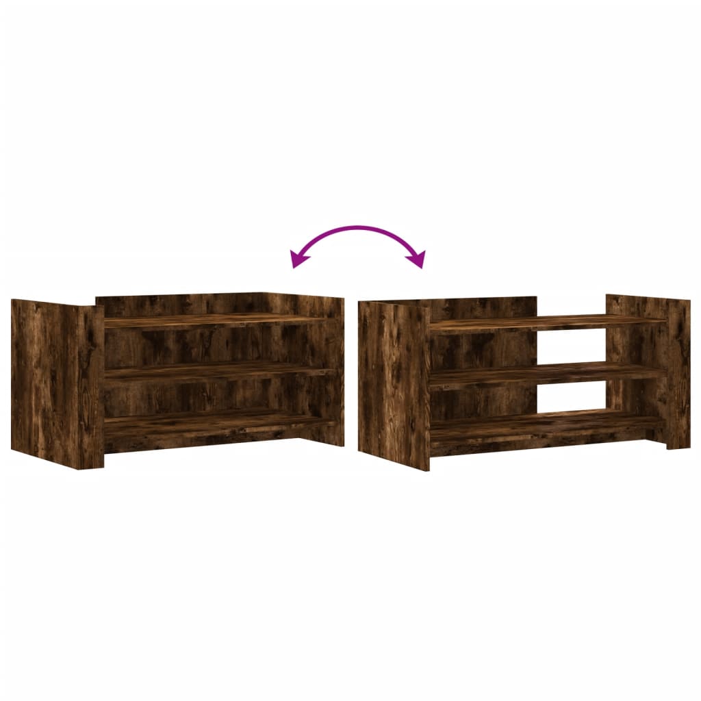 vidaXL Coffee Table Smoked Oak 100x50x50 cm Engineered Wood