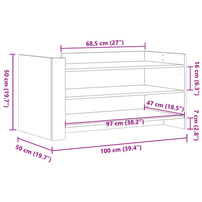 vidaXL Coffee Table Grey Sonoma 100x50x50 cm Engineered Wood