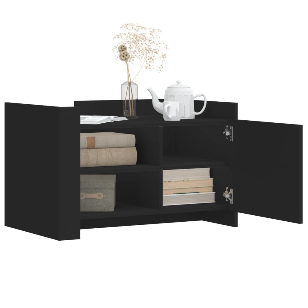 vidaXL Coffee Table Black 80x50x50 cm Engineered Wood