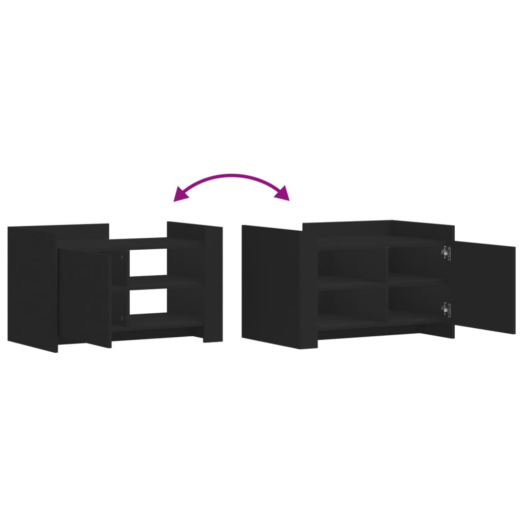 vidaXL Coffee Table Black 80x50x50 cm Engineered Wood