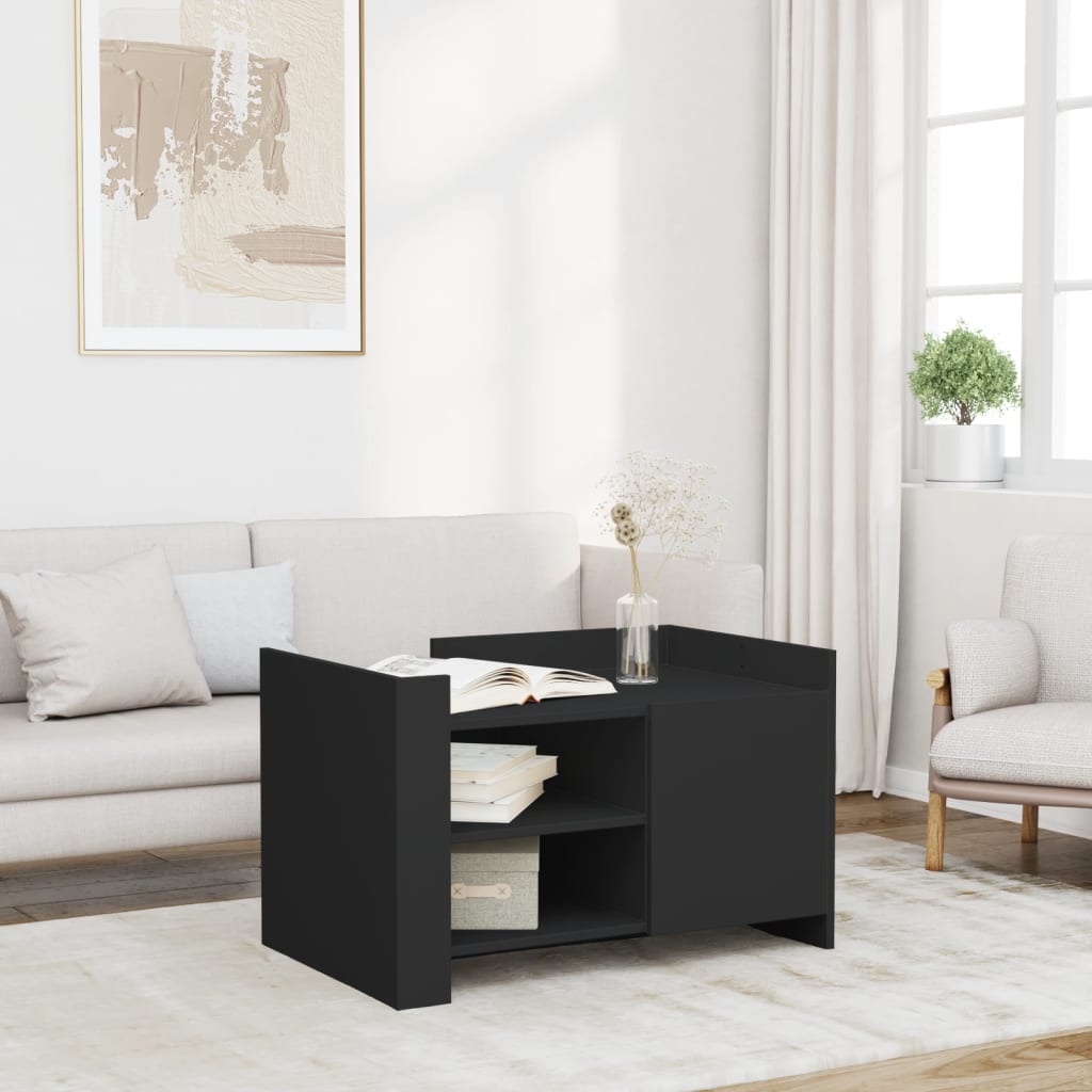 vidaXL Coffee Table Black 80x50x50 cm Engineered Wood