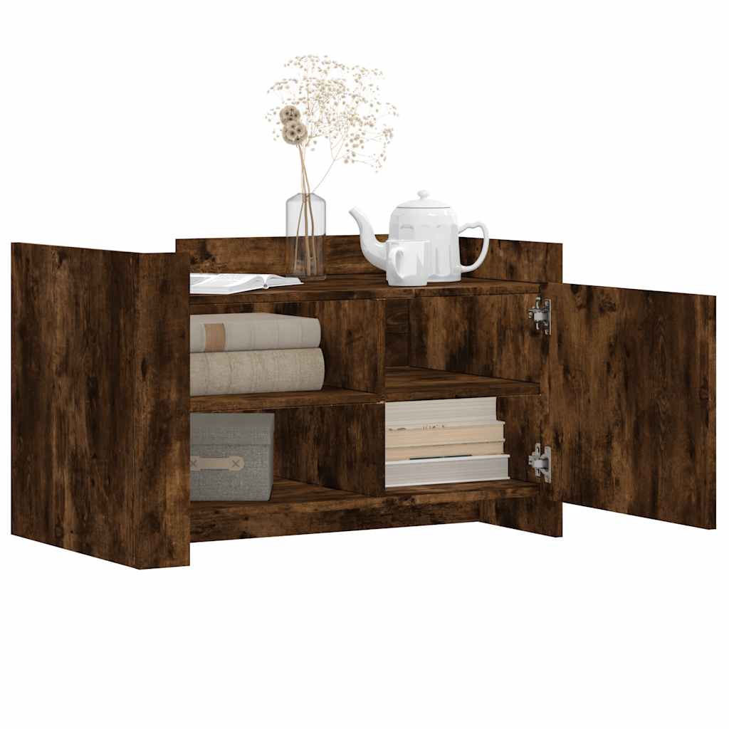 vidaXL Coffee Table Smoked Oak 80x50x50 cm Engineered Wood