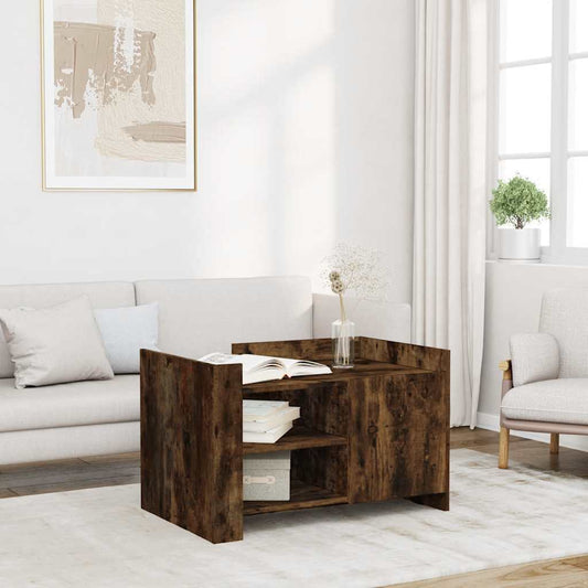 vidaXL Coffee Table Smoked Oak 80x50x50 cm Engineered Wood