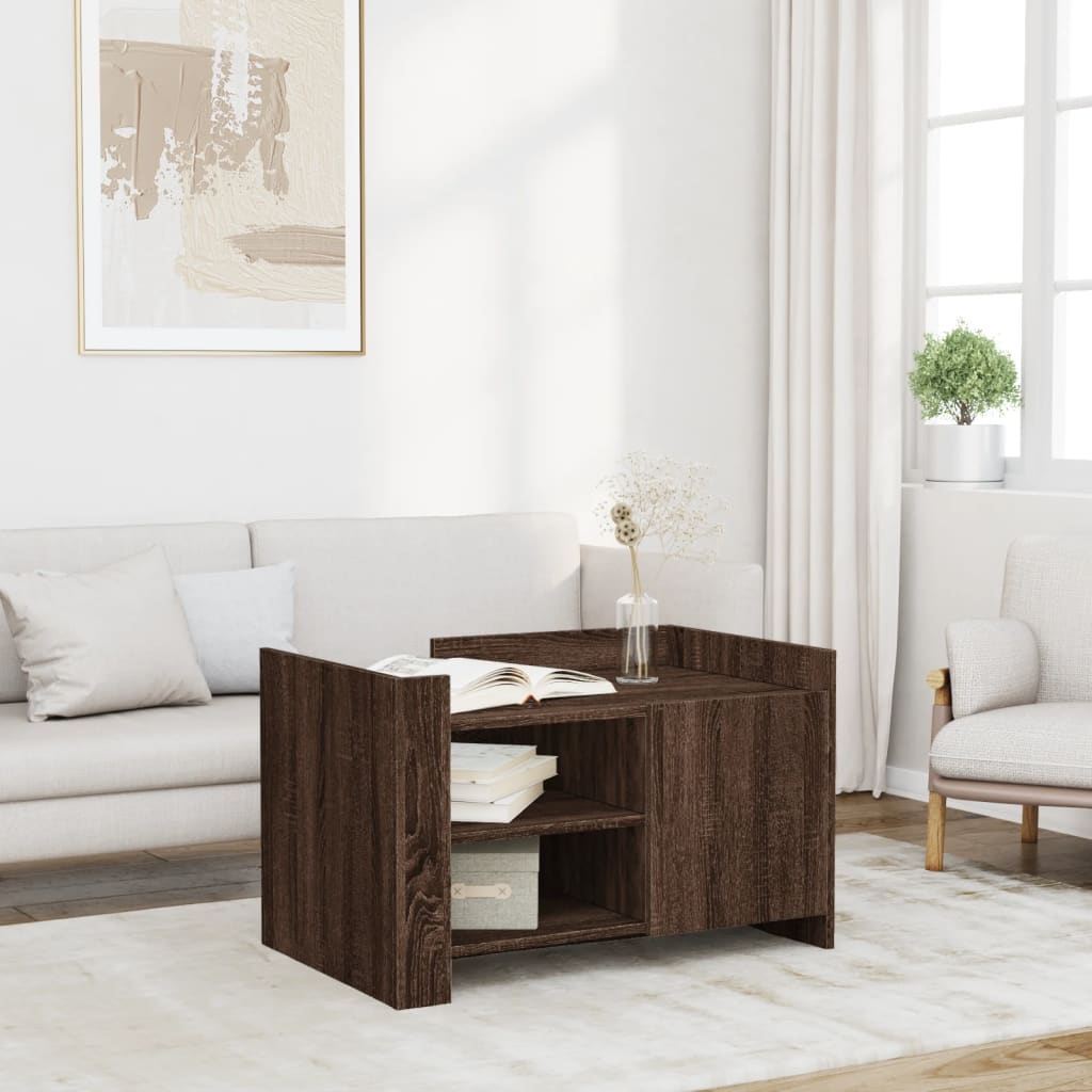 vidaXL Coffee Table Brown oak 80x50x50 cm Engineered Wood