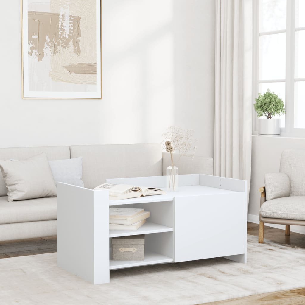 vidaXL Coffee Table White 100x50x50 cm Engineered Wood