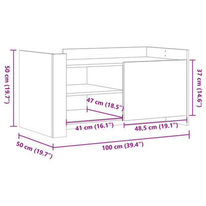 vidaXL Coffee Table Concrete Grey 100x50x50 cm Engineered Wood