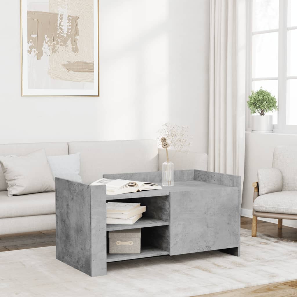 vidaXL Coffee Table Concrete Grey 100x50x50 cm Engineered Wood
