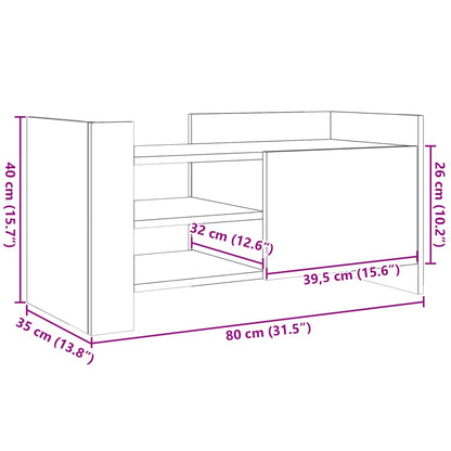 vidaXL TV Cabinet White 80x35x40 cm Engineered Wood