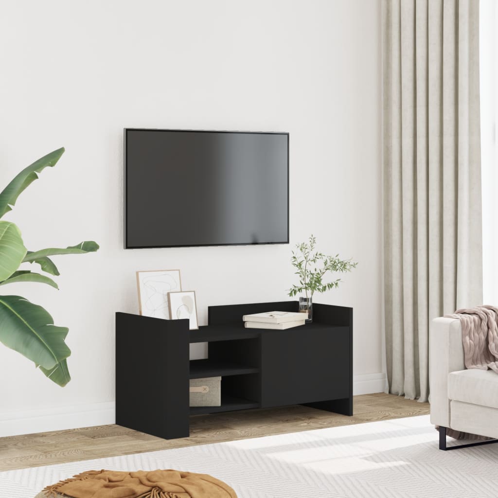 vidaXL TV Cabinet Black 80x35x40 cm Engineered Wood