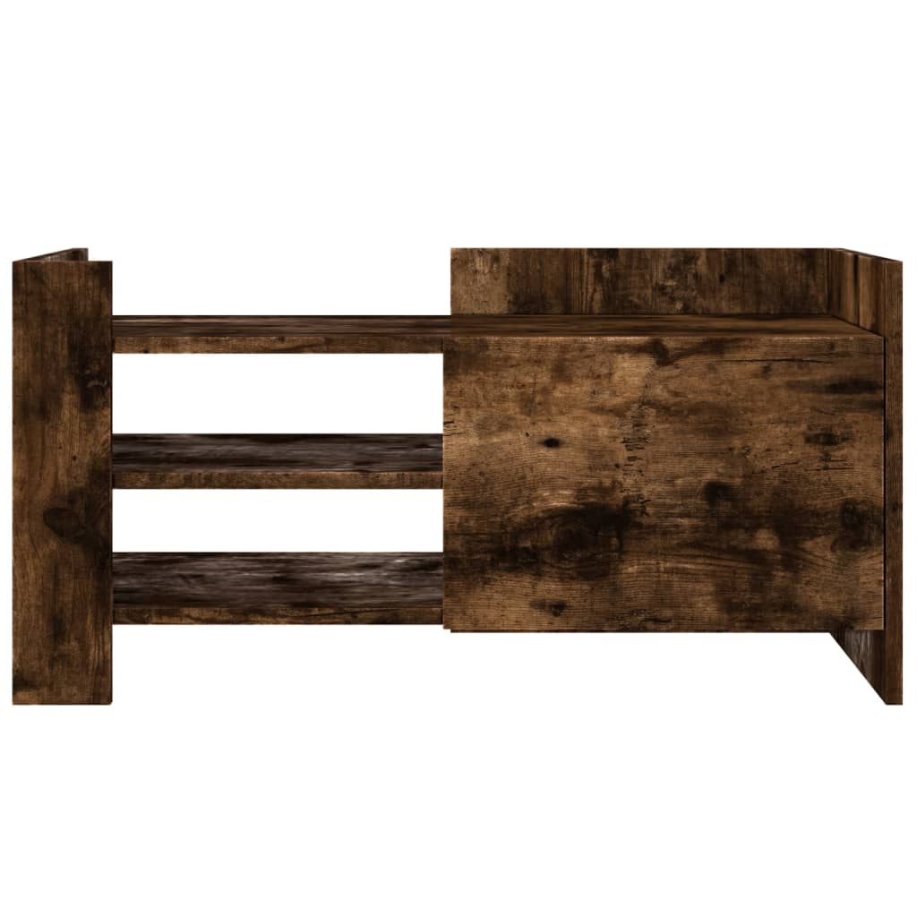 vidaXL TV Cabinet Smoked Oak 80x35x40 cm Engineered Wood