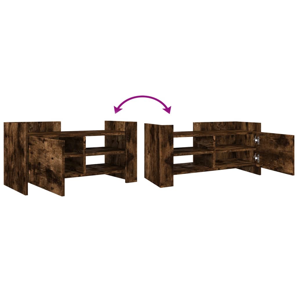 vidaXL TV Cabinet Smoked Oak 80x35x40 cm Engineered Wood